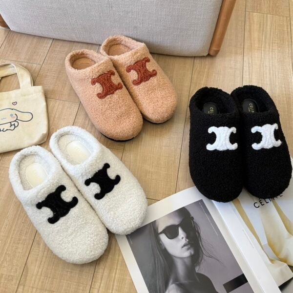 CEL Triomphe Shearling Slippers - Shoes