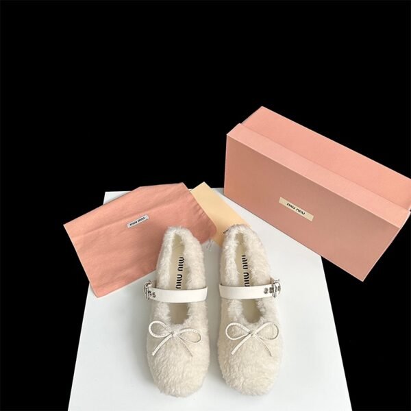 MIU Furry Ballet Flats - Shoes