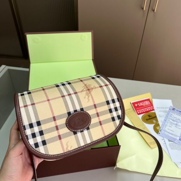 BBR Vintage Check and Leather Crossbody Small Beige Check - Bag