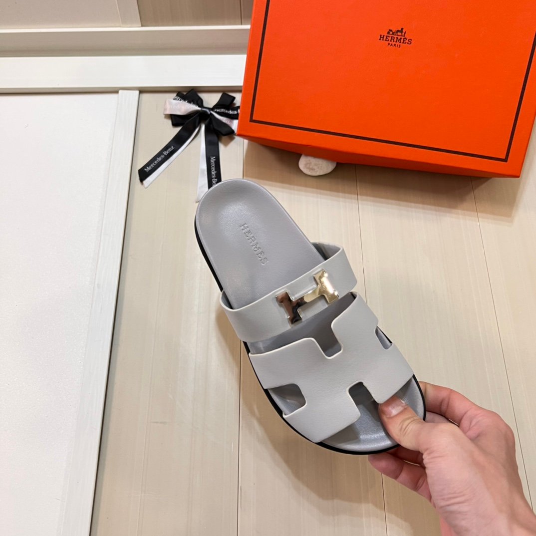 HM Oran Sandals Grey Leather - Sandals - Image 5