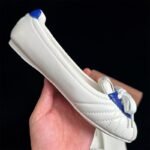 MIU Ballet Flats White/Blue Leather – Shoes