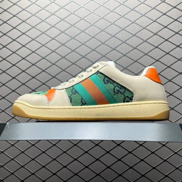 GG Screener Beige/Green GG Canvas - Sneakers