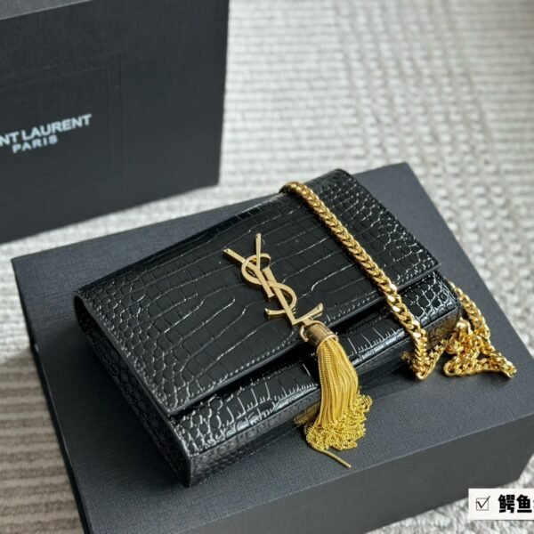 YSL Kate Tassel Croc-Embossed Leather - Bag