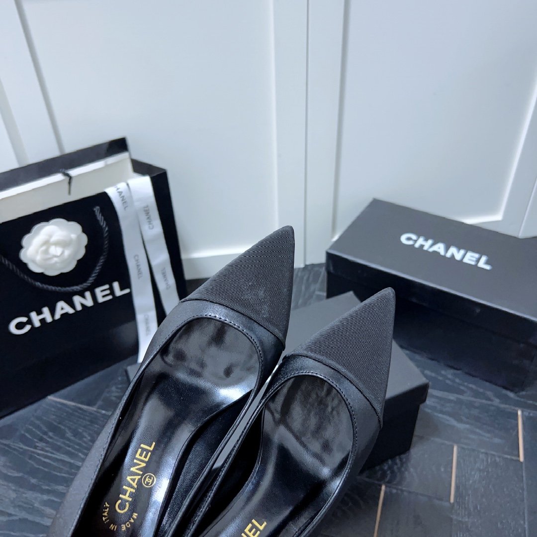 CC Slingback Heels Black Satin - Heels - Image 7