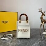FD Sunshine Shopper Mini White Leather – Borsa