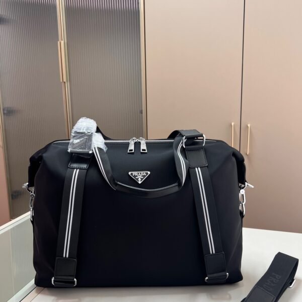 PR Re-Nylon and Saffiano Leather Travel Bag Black - Bag