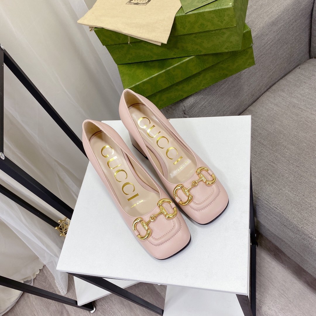 GG Horsebit Pump Pink Leather - Heels