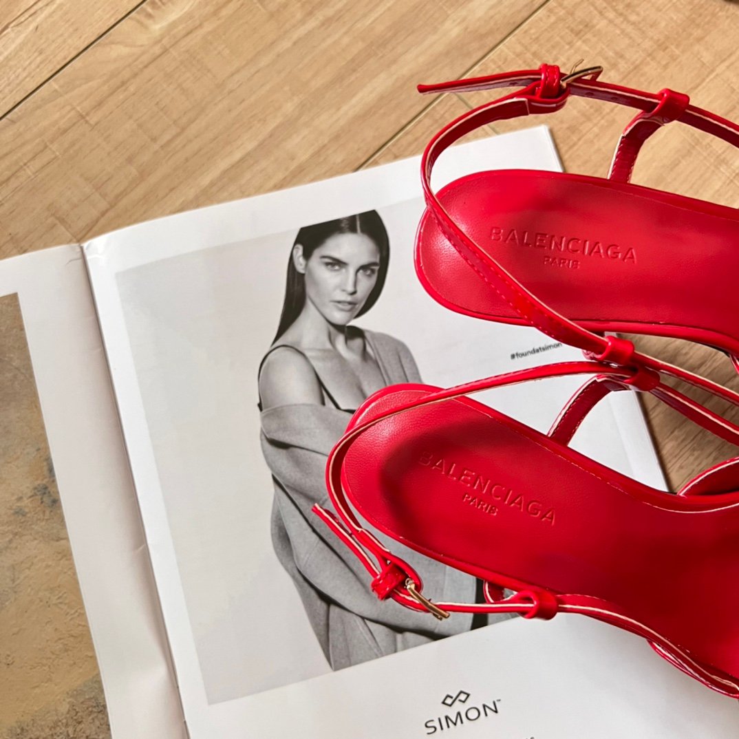BAL Knife BB Studded Slingback Red Leather - Heels - Image 8