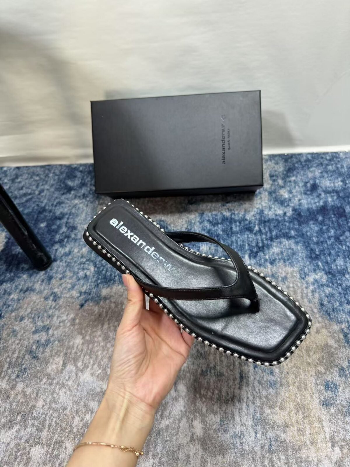 BAL Studded Leather Flip Flops – Sandals — 2