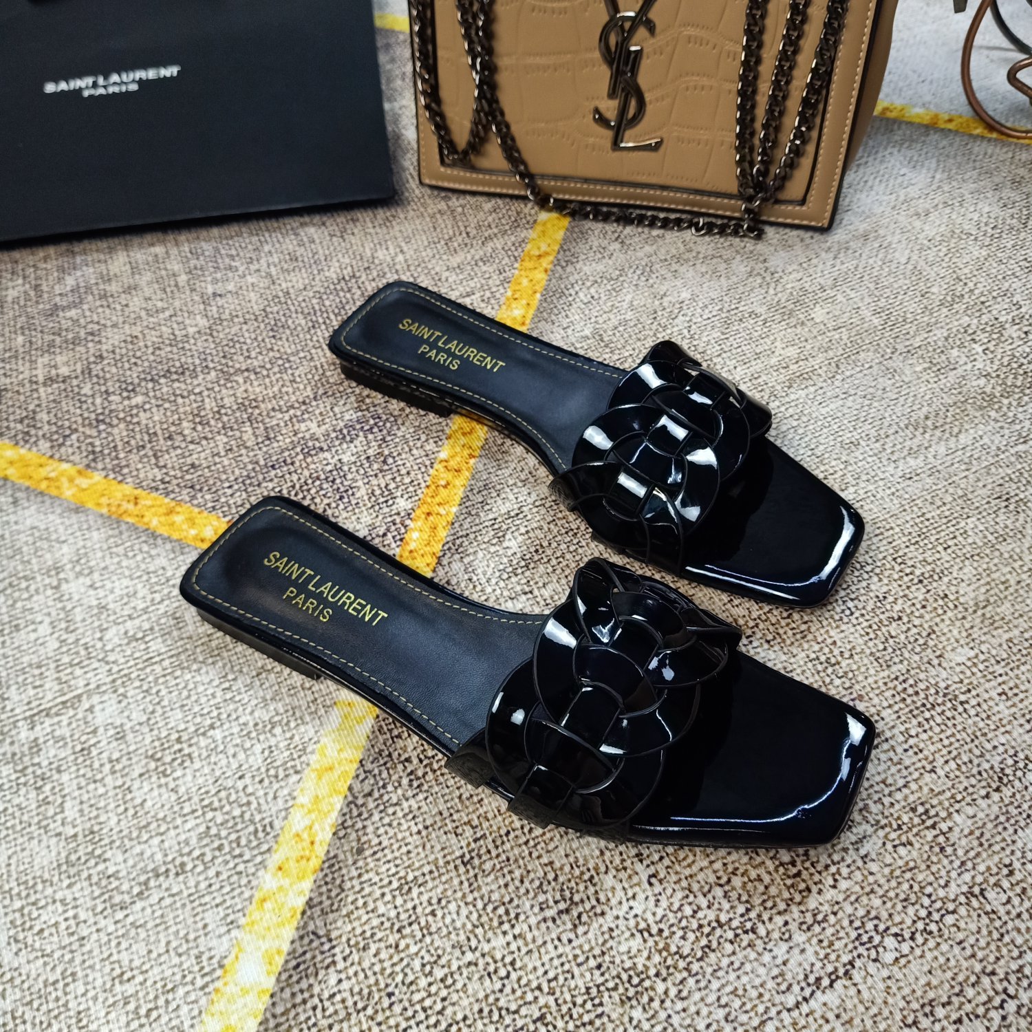YSL Nu Pieds Patent Leather Black - Sandals - Image 2