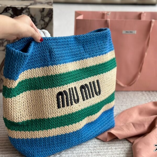 MIU Crochet Tote Multicolor Knit - Bag