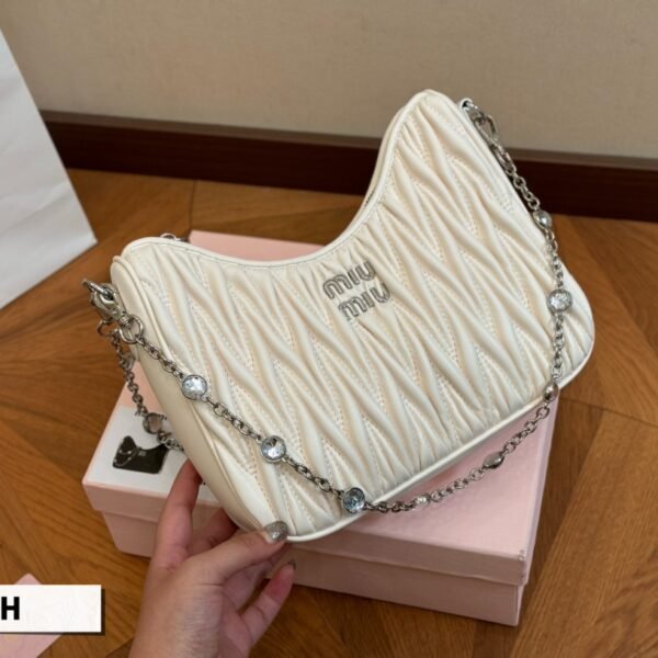 MIU Wander Matelassé White Leather - Bag