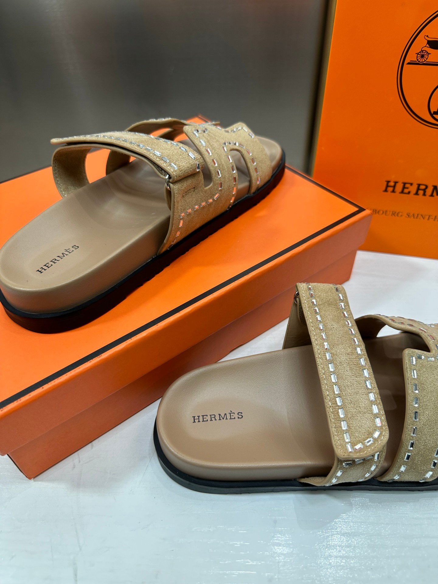 HM Chypre Sandals Beige Suede - Sandals - Image 4
