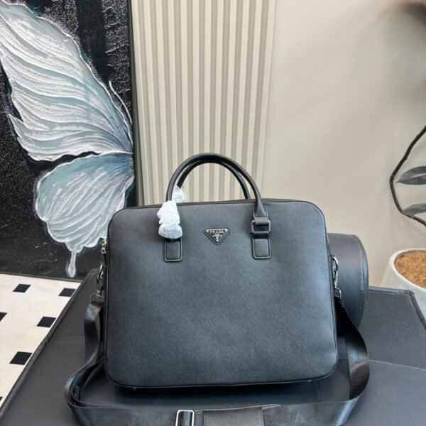 PR Saffiano Leather Briefcase Black - Bag