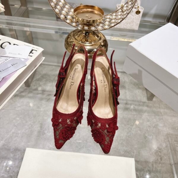 CD J'ACD Slingback Pump Red Lace - Heels