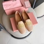 MIU Raffia Loafers Natural Raffia – Shoes
