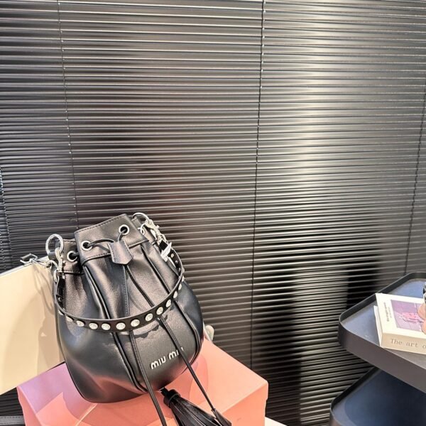 MIU Wander Matelassé Nappa Leather Bucket Bag - Bag