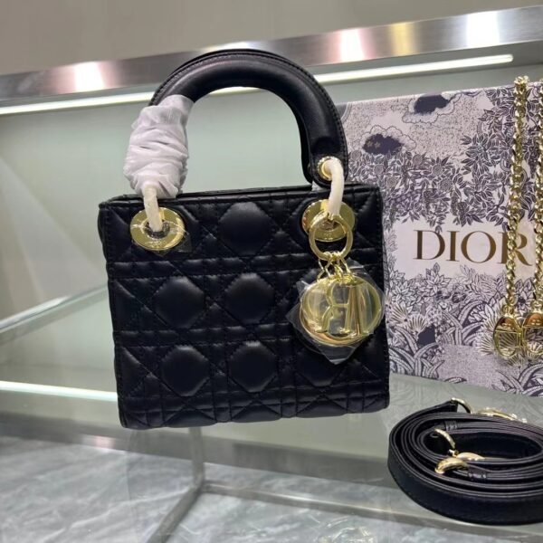 CD Lady CD Mini Black Leather - Bag