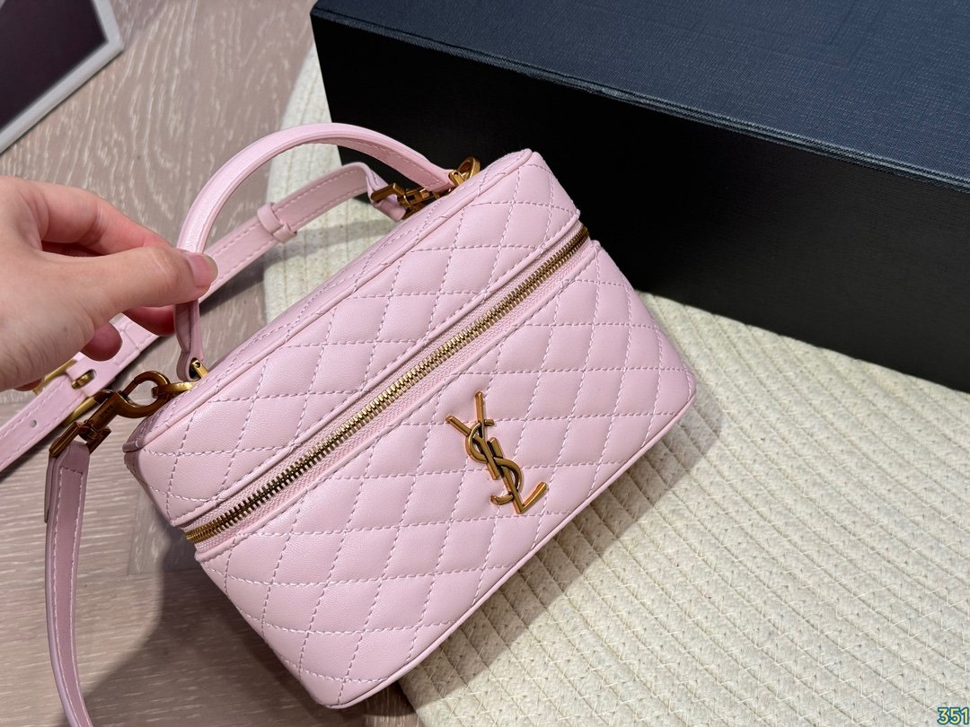 YSL Mini Lou Camera Bag Pink Quilted Leather - Bag - Image 5