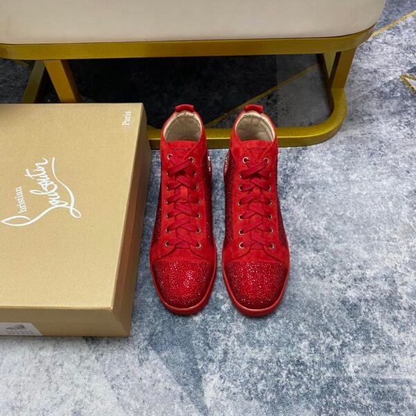CL Louis Junior Spikes Orlato Red Suede/Strass - Sneakers