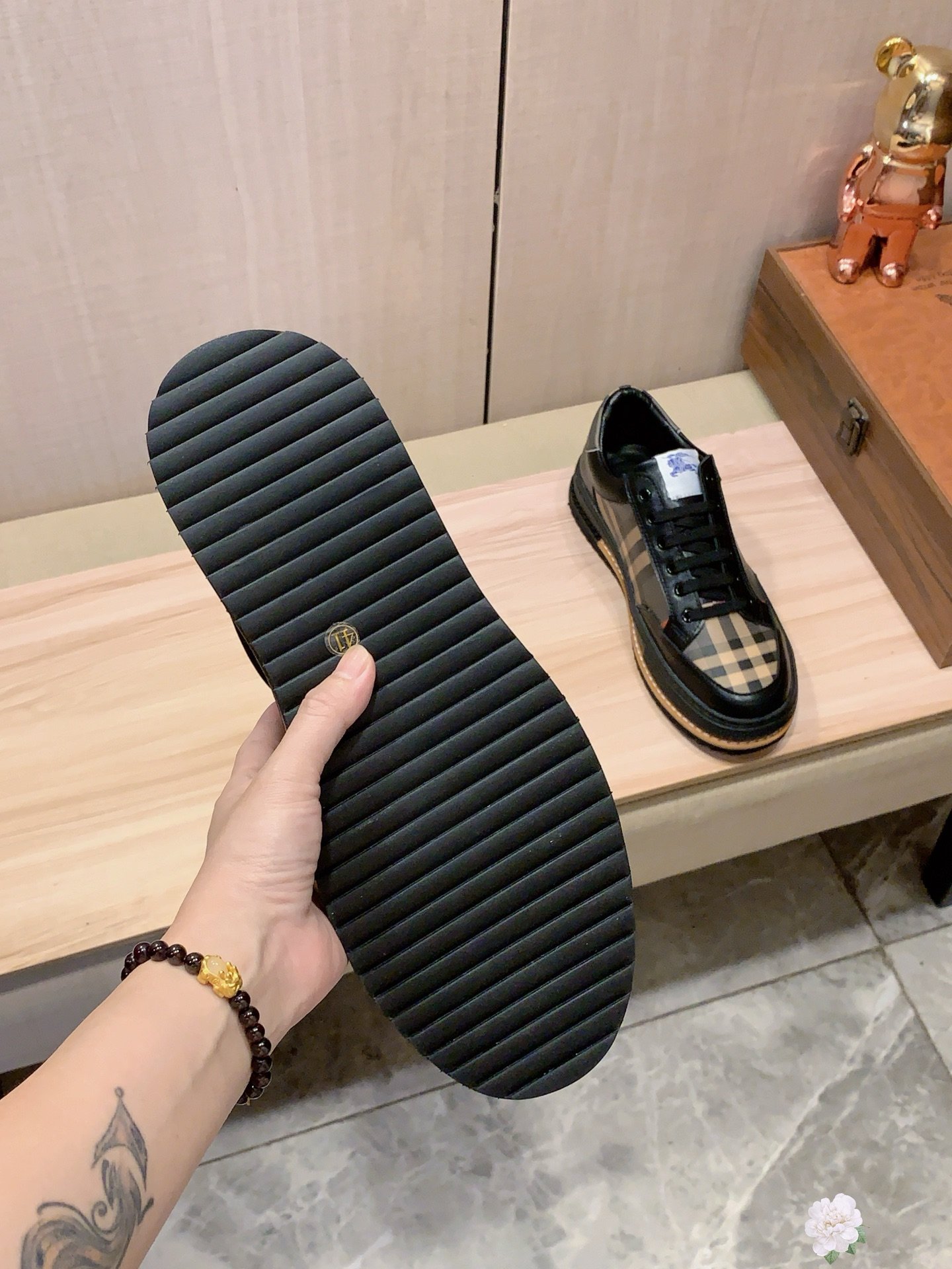 BBR Vintage Check Sneakers Black/Beige - Sneakers - Image 8