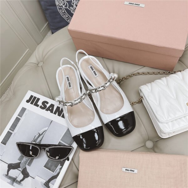 MIU Patent Leather Slingback Pumps - Heels