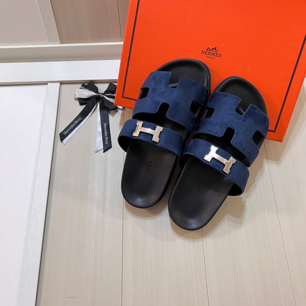 HM Izmir Sandals Blue Suede - Slides - Image 9