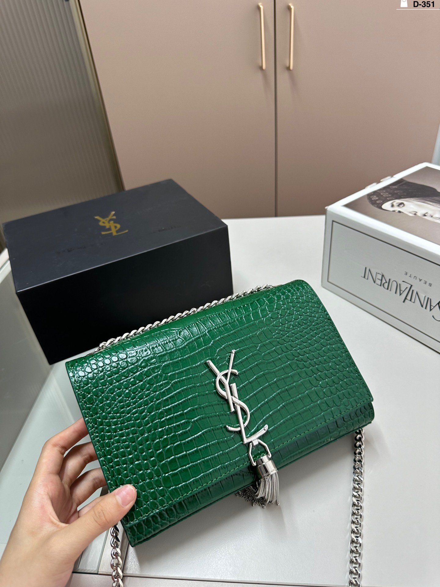 YSL Kate Tassel Croc Embossed Leather - Bag - Image 2