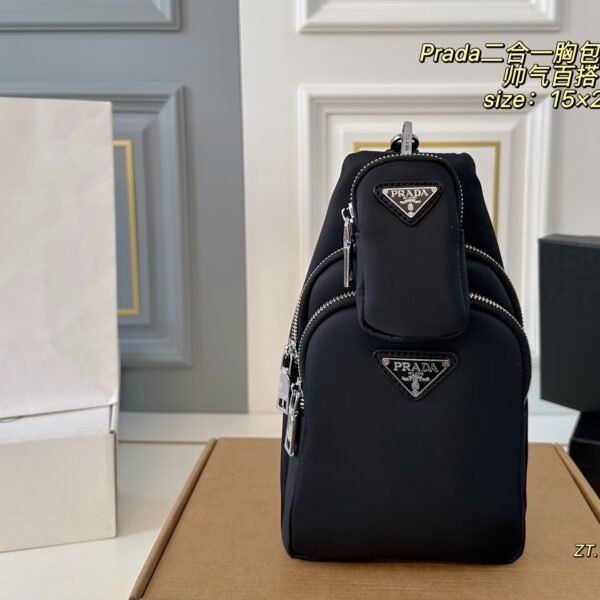 PR Re-Nylon and Saffiano Leather Belt Bag - Bag