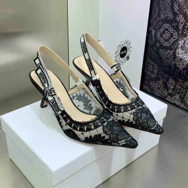 CD J'ACD Slingback Pumps Black Lace - Heels