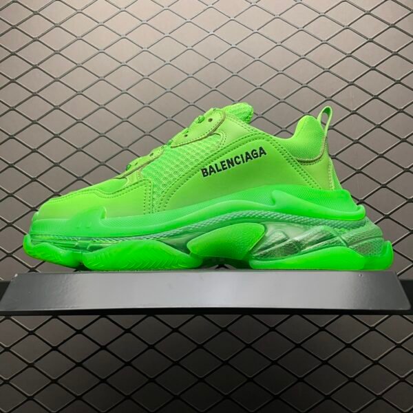 BAL Triple S Clear Sole Neon Green - Sneakers