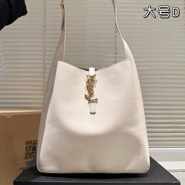 YSL Le 5 à 7 Hobo Large White Leather - Bag