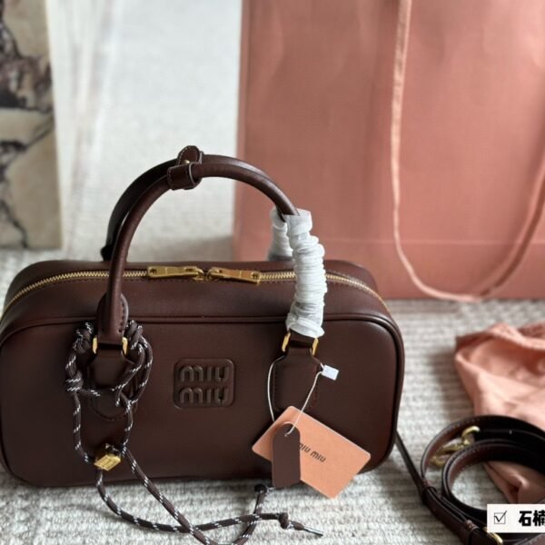 MIU Bowling Bag Brown Leather - Bag