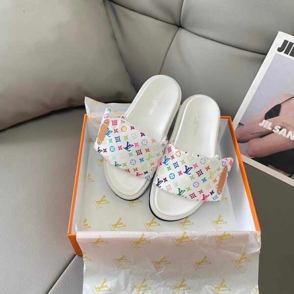 LV Pool Pillow Comfort Multicolor Monogram - Slides