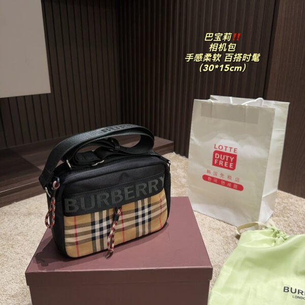 BBR Vintage Check Camera Bag Beige/Black - Bag