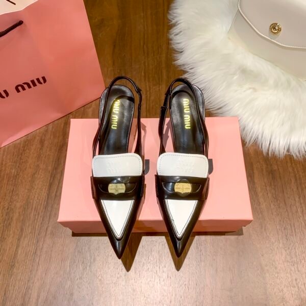 MIU Wine Glass Heel Slingback - Heels