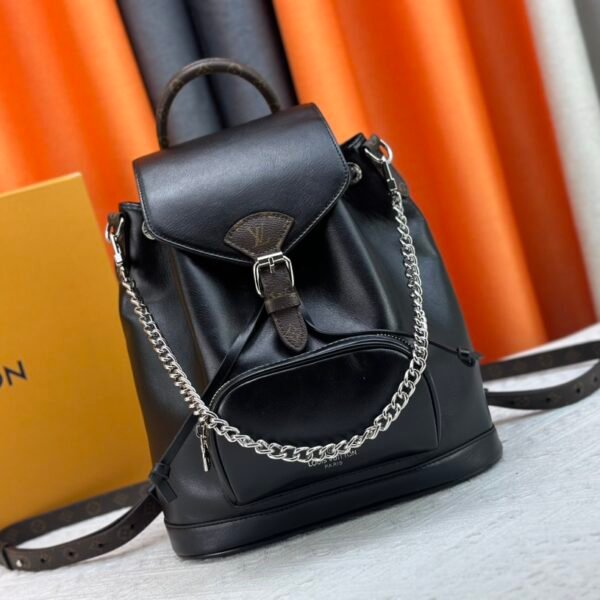LV Montsouris Black Leather - Backpack