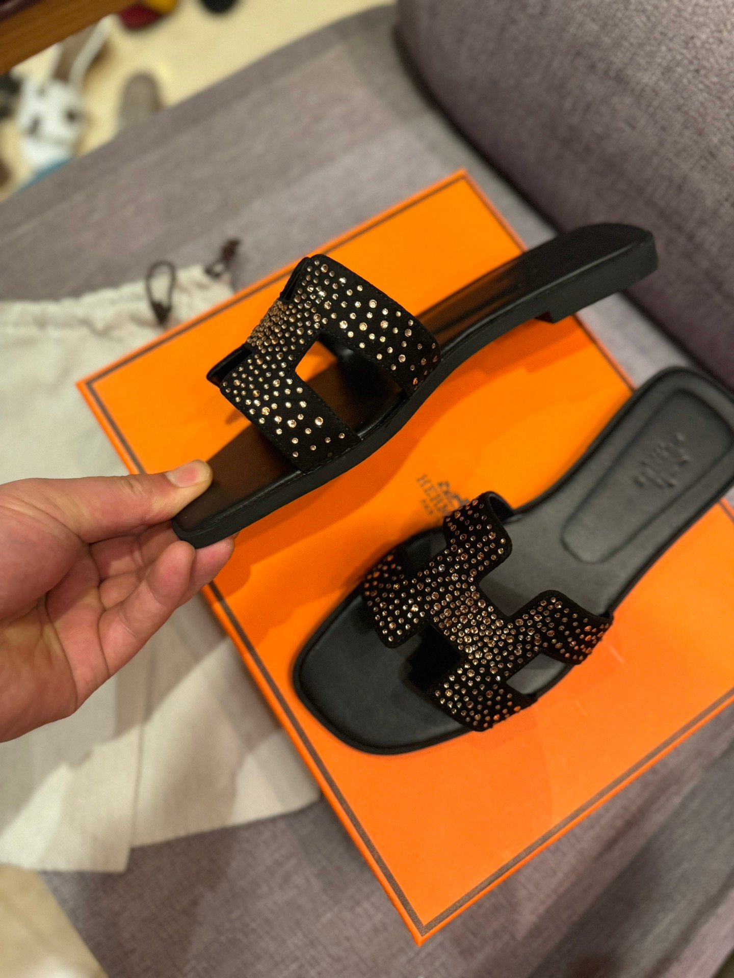 HM Oran Sandals Black Studded Leather - Sandals - Image 4