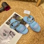 PR Raffia Sandals Blue – Sandals