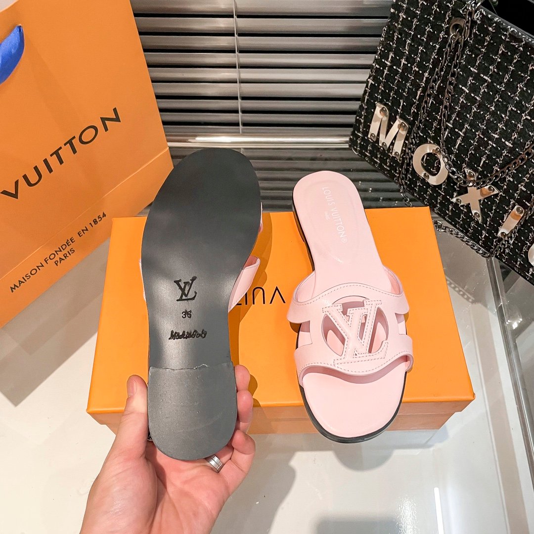 LV Paseo Flat Comfort Mule Pink Leather - Slides - Image 8