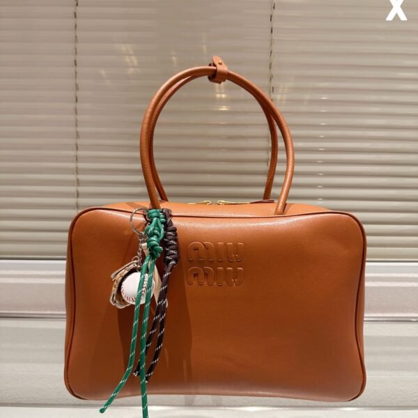 MIU Madras Top Handle Tan Leather - Bag