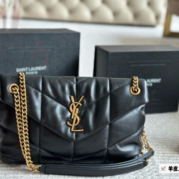 YSL Loulou Puffer Small Black Leather - Bag