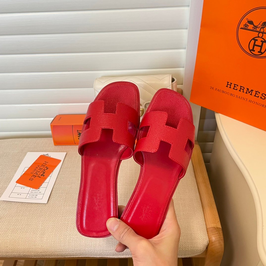 HM Oran Sandals Red Leather - Sandals - Image 5
