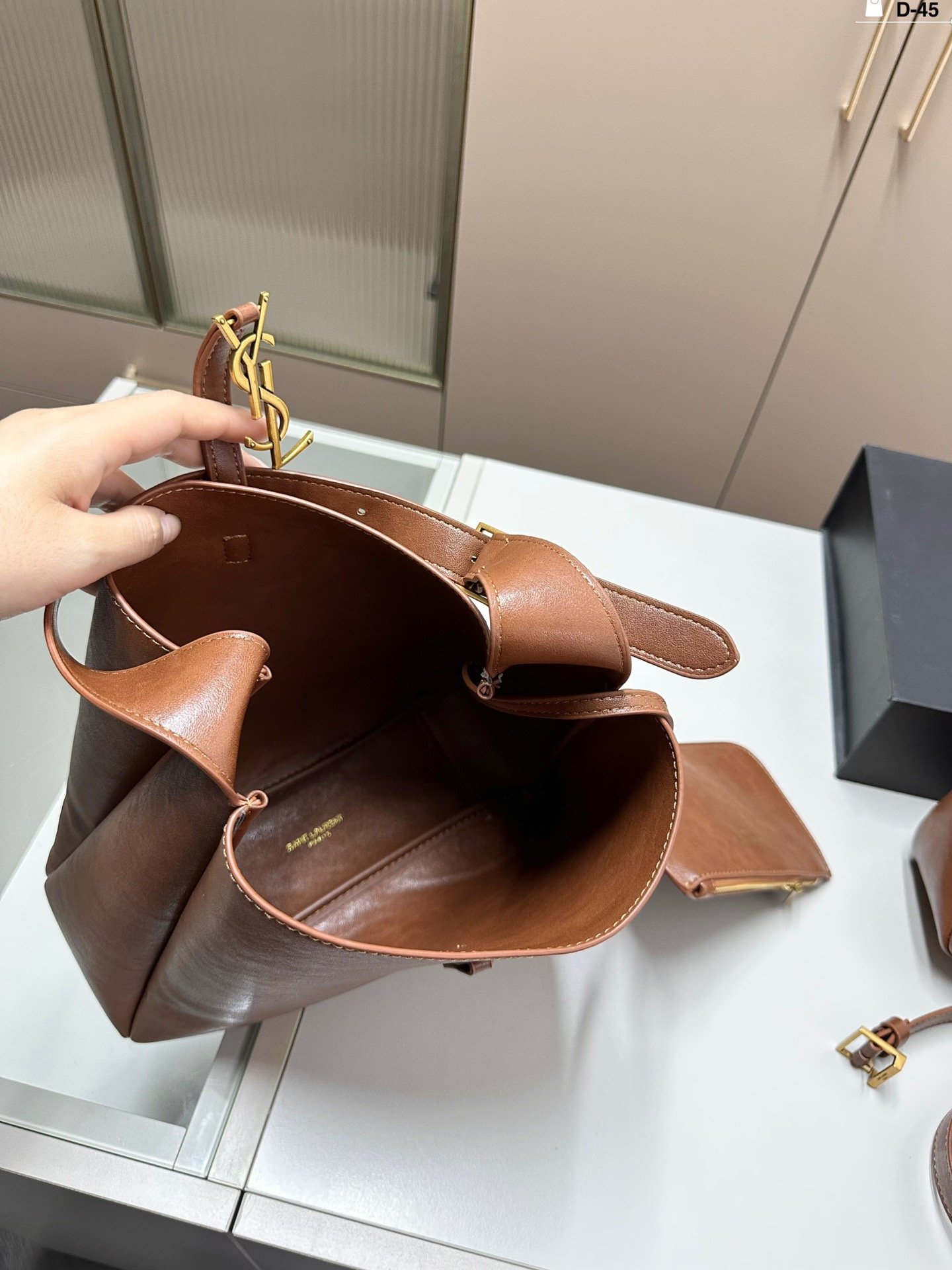 YSL Le 5 à 7 Hobo Large Brown Leather - Bag - Image 9