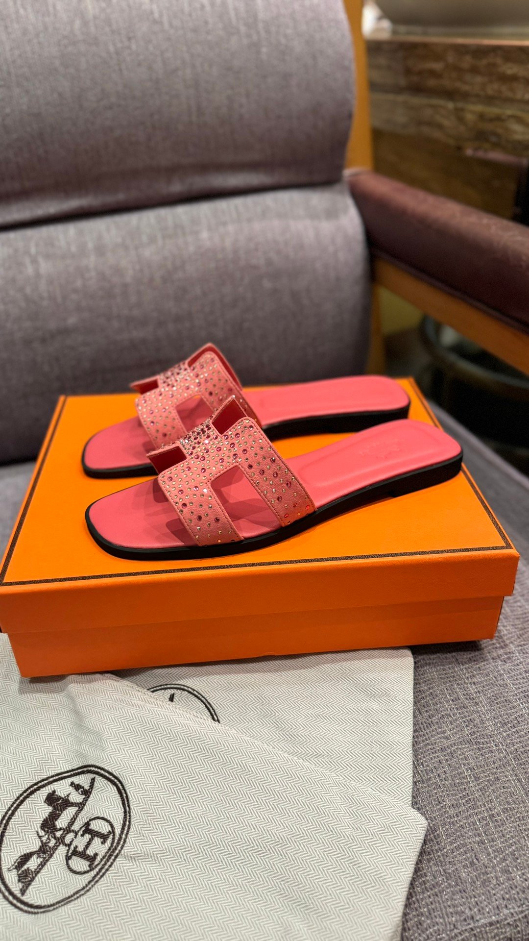 HM Oran Sandals Pink Leather - Slides - Image 2