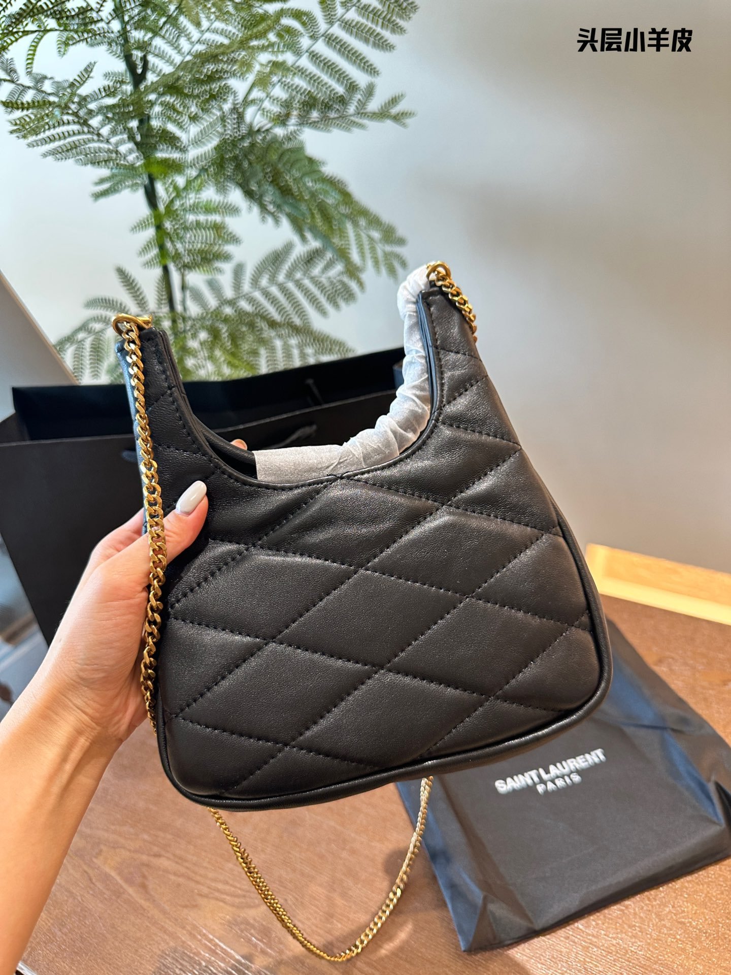 YSL Le 5 à 7 Hobo Small Black Leather - Bag - Image 2