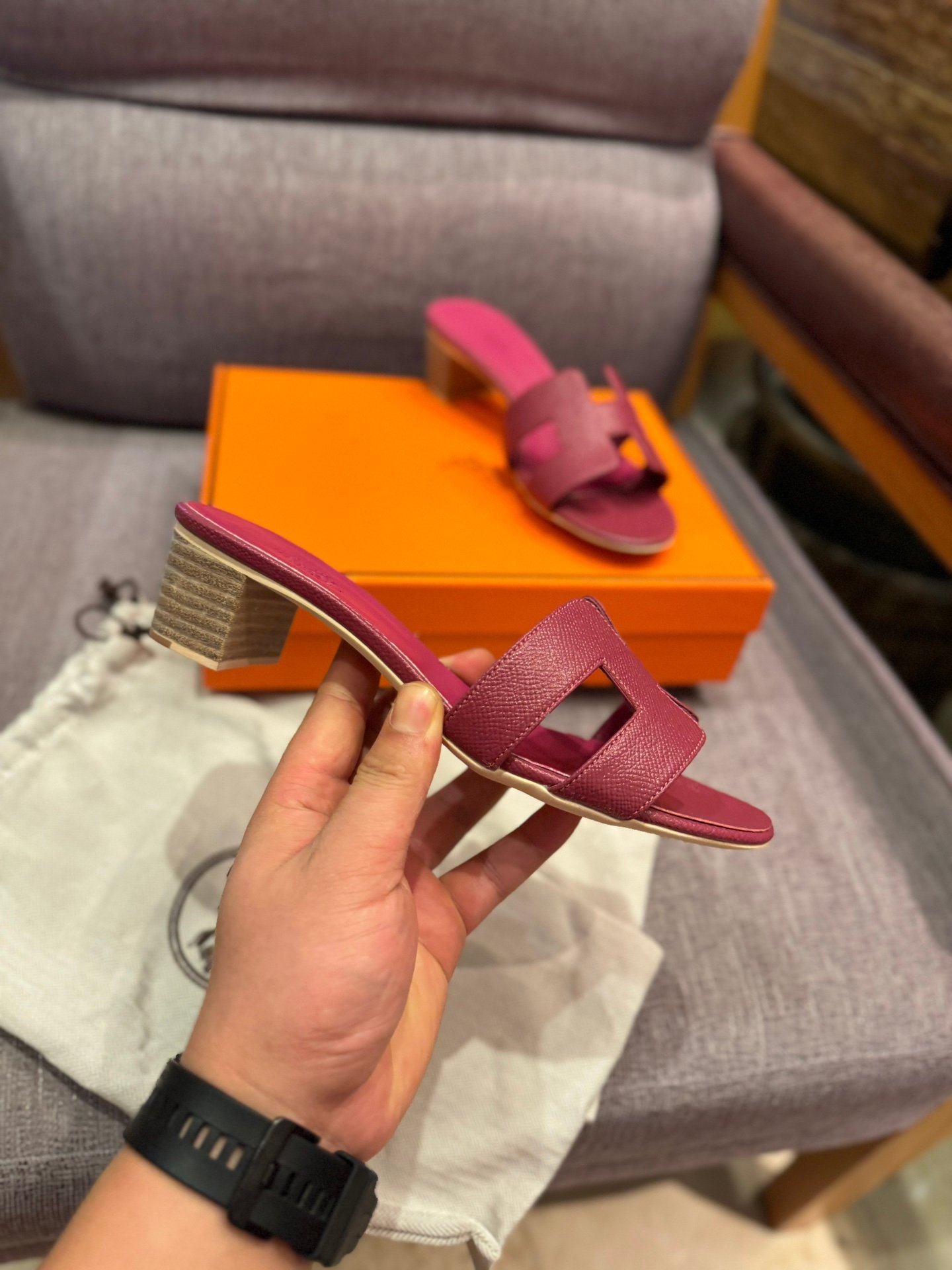 HM Oran Sandals Burgundy Leather - Sandals - Image 5
