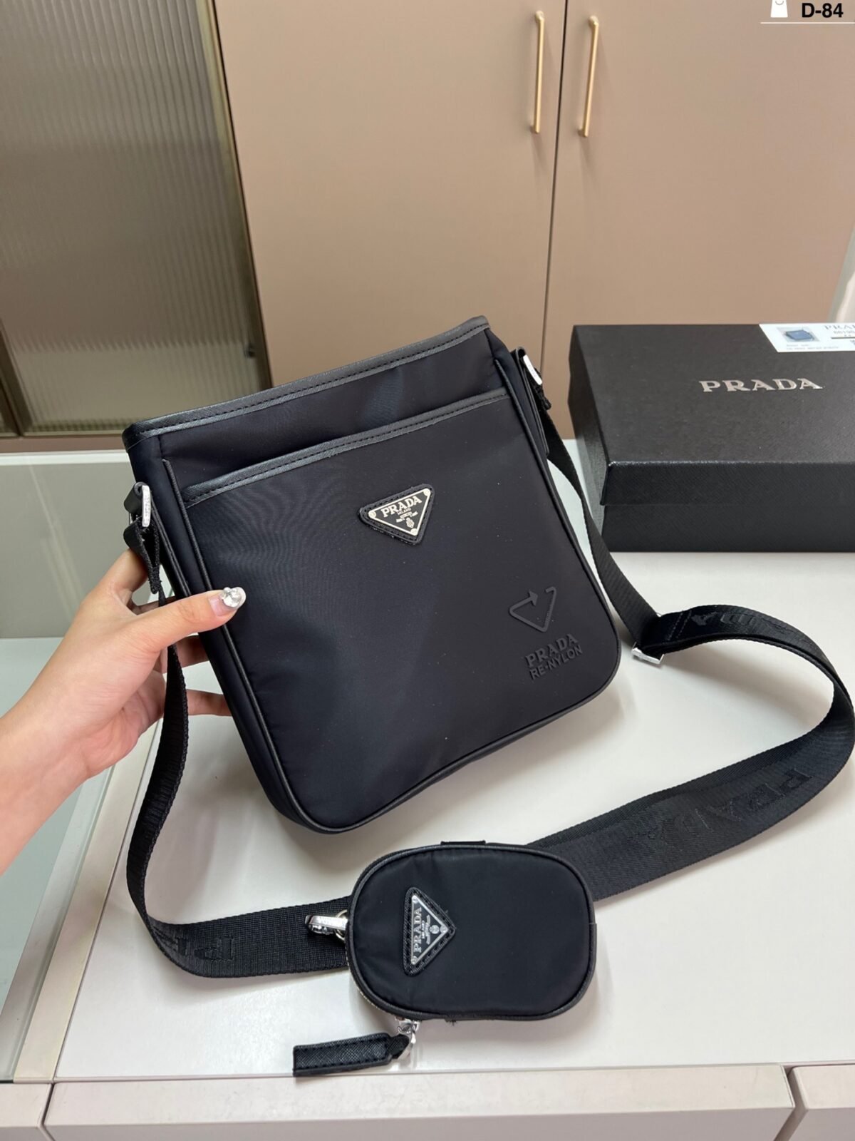 PR Re-Nylon Messenger Bag Black Nylon – Bag