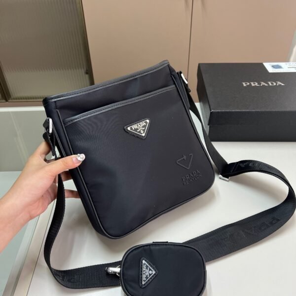 PR Re-Nylon Messenger Bag Black Nylon - Bag