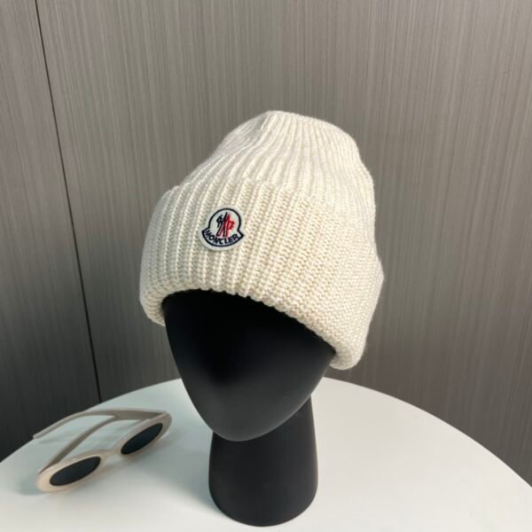 MCL Ribbed Knit Beanie White Wool - Hat